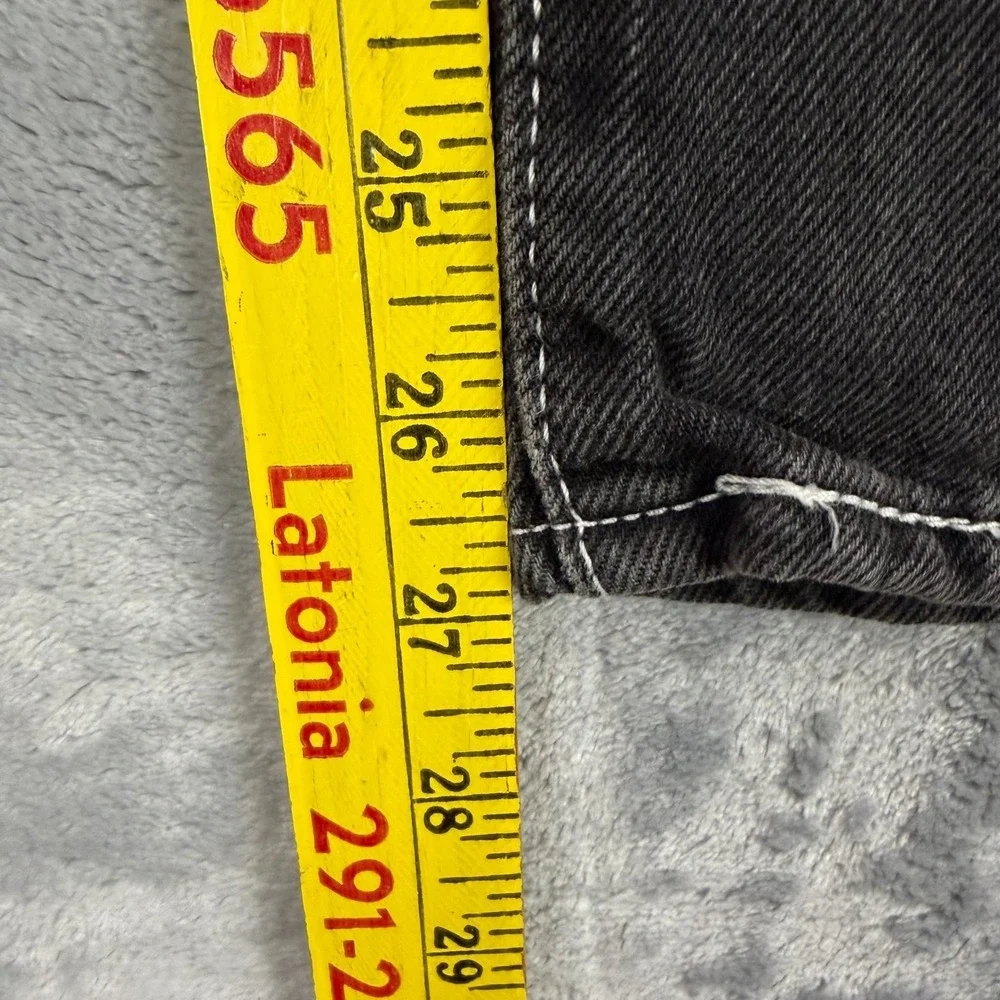 Levi's Ribcage Straight Ankle Womens 30x27 Black Super High Rise Stretch Jeans